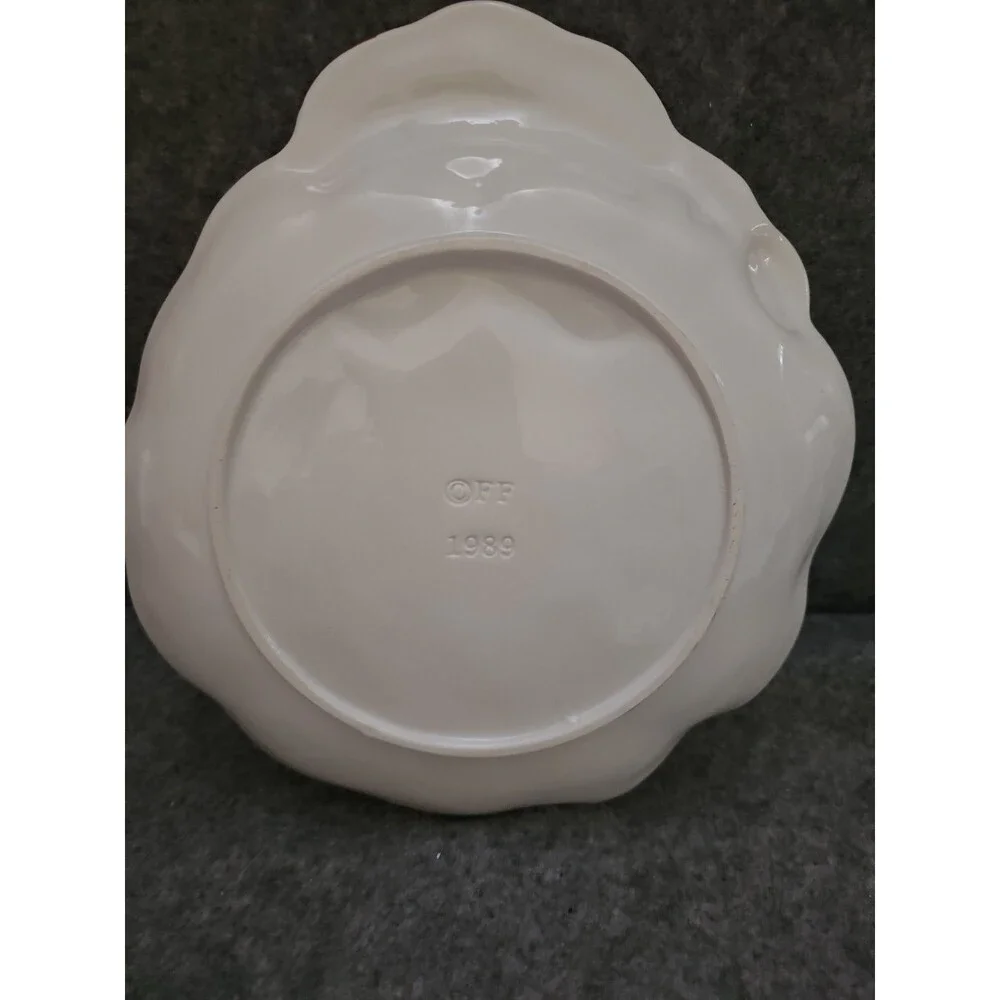 Fitz And Floyd Vtg Santa Cookie/Appetizer Plate Stamped 1989 EUC Jolly St. Nick
